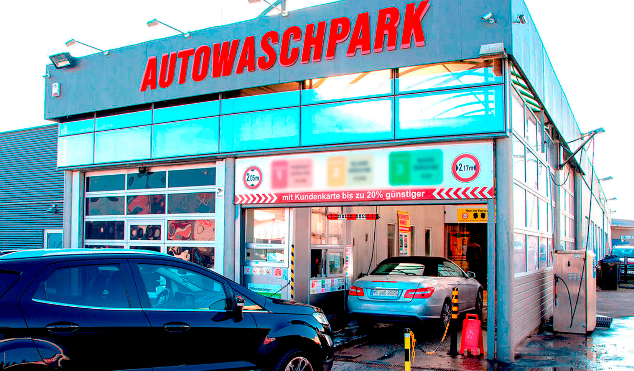 Einfahrt zum Auto-Waschpark Ingelheim